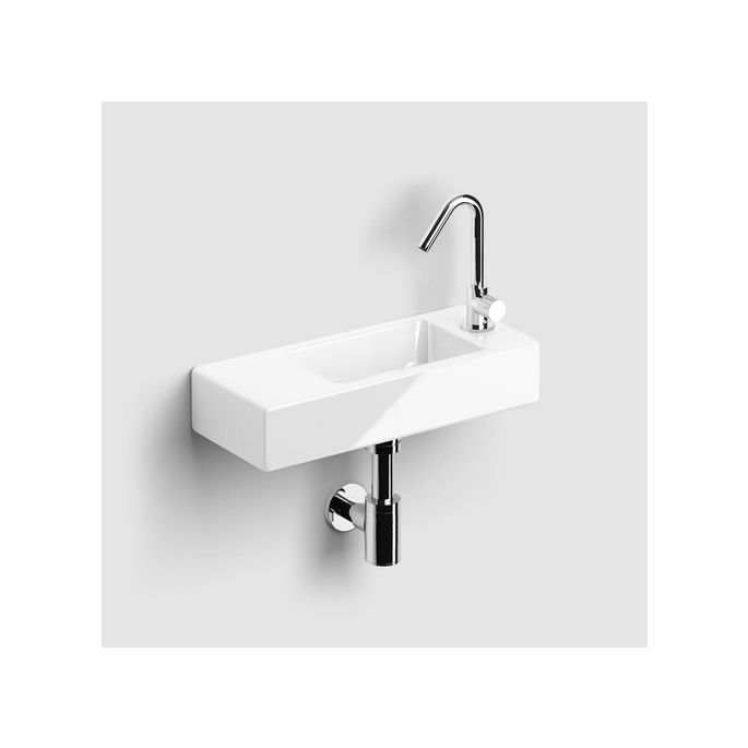 Clou InBe IB0303096 InBe hand basin set 4, with hand basin, cold water tap, drain and trap, white ceramics and chrome