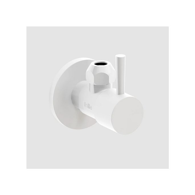 Clou InBe IB064500120 design angle valve type 1, round, with compression nut and heat shrink tube, matt white