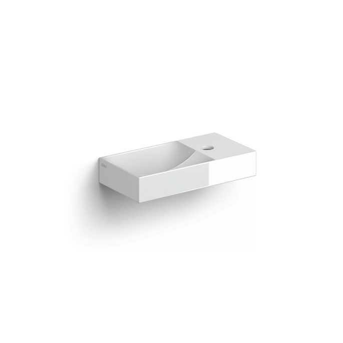 Clou Vale CL030316101R fountain 38x19cm with tap hole right glossy white ceramic