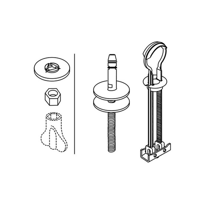 Pressalit D98999 Plan set of fixed hinges chrome