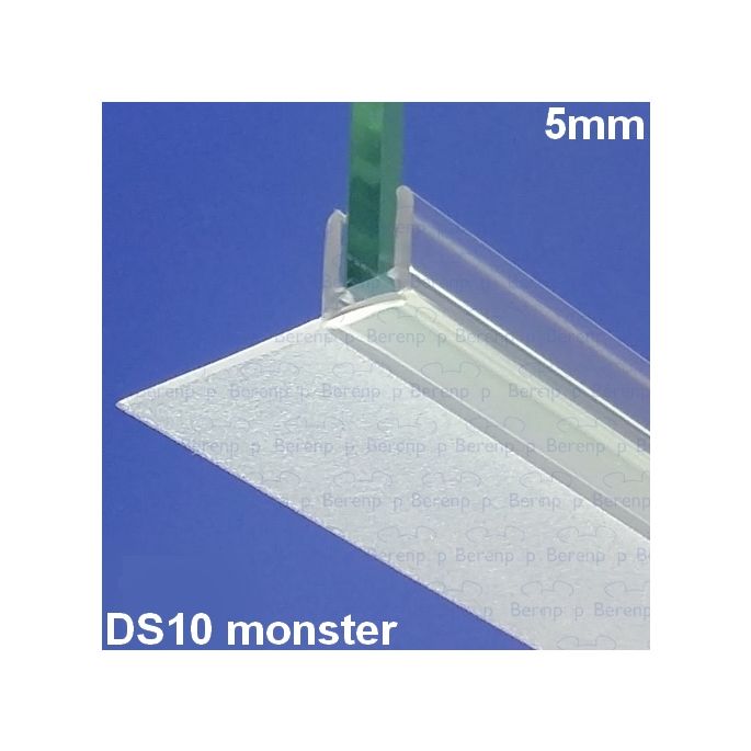 Exa-Lent Universal monsterstukje doucherubber type DS10 - 2cm lengte en geschikt voor glasdikte 5mm - 1 flap horizontaal