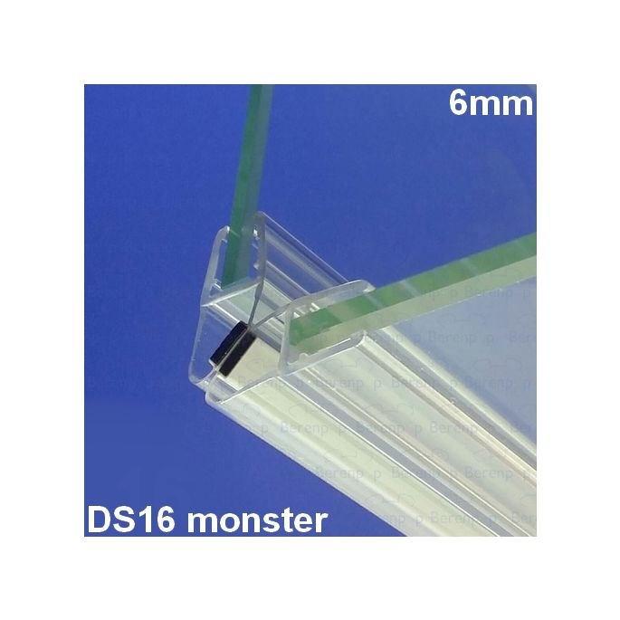 Exa-Lent Universelles Musterstück aus Duschgummi Typ DS16 - 2cm Länge und geeignet für Glasdicke 6mm - Magnet 45 Grad