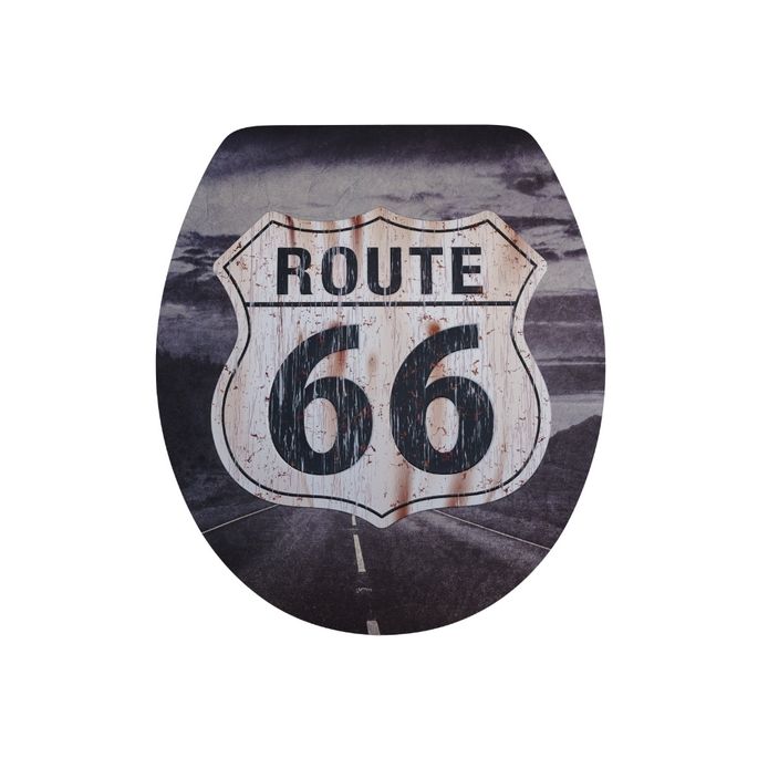 Diaqua Relief 31171404 toiletzitting met deksel relief motief Route 66 (OUTLET)