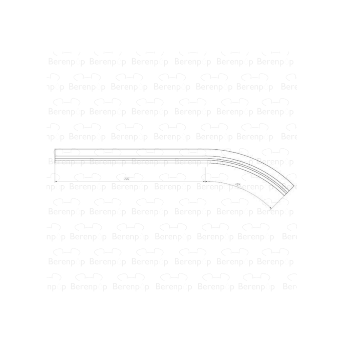 Duscholux  250484.01.004.000 afwaterprofiel gebogen rechts, 61,0cm