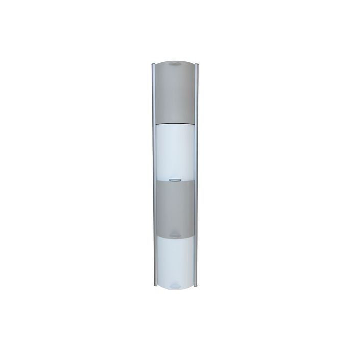 Duscholux Showerbox 950.818040.070 storage cabinet matt silver, with 4 sliding elements 2x white and 2x grey, 113cm