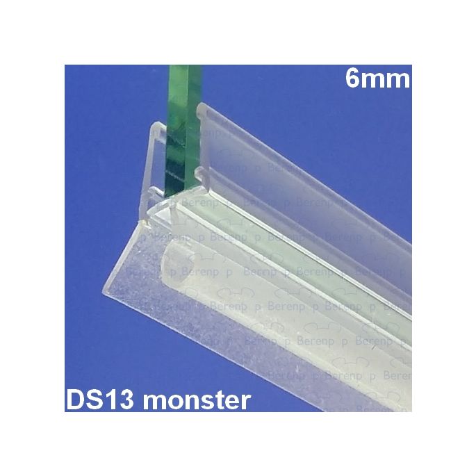 Exa-Lent Universal monsterstukje doucherubber type DS13 - 2cm lengte en geschikt voor glasdikte 6mm - 1 flapje 1 rondje