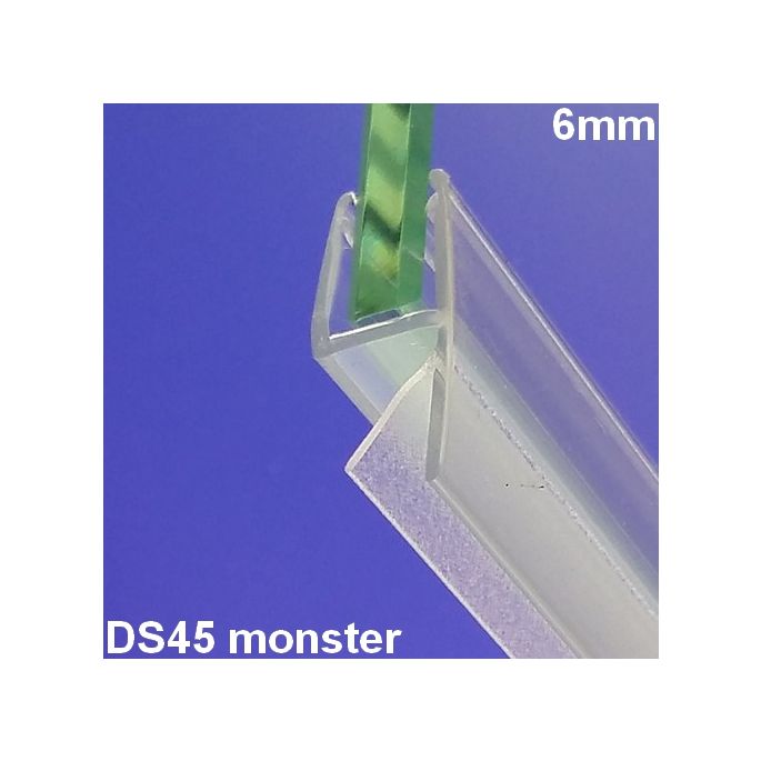 Exa-Lent Universal monsterstukje doucherubber type DS45 - 2cm lengte en geschikt voor glasdikte 6mm - aanslagprofiel 1 flapje