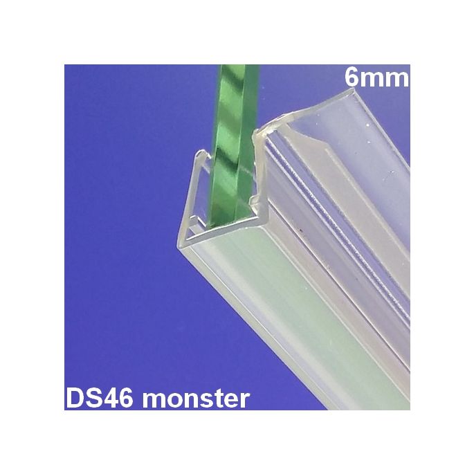 Exa-Lent Universal monsterstukje doucherubber type DS46 - 2cm lengte en geschikt voor glasdikte 6mm - aanslagprofiel 1 flapje