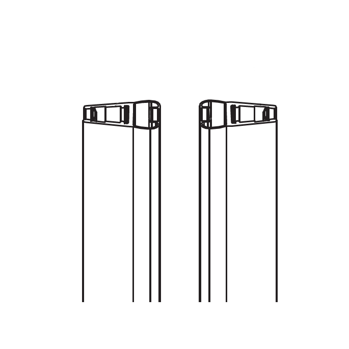 HSK Atelier E78056 magneetstrip recht, set van 2 stuks, 200cm, 8mm, chroom *niet meer leverbar*