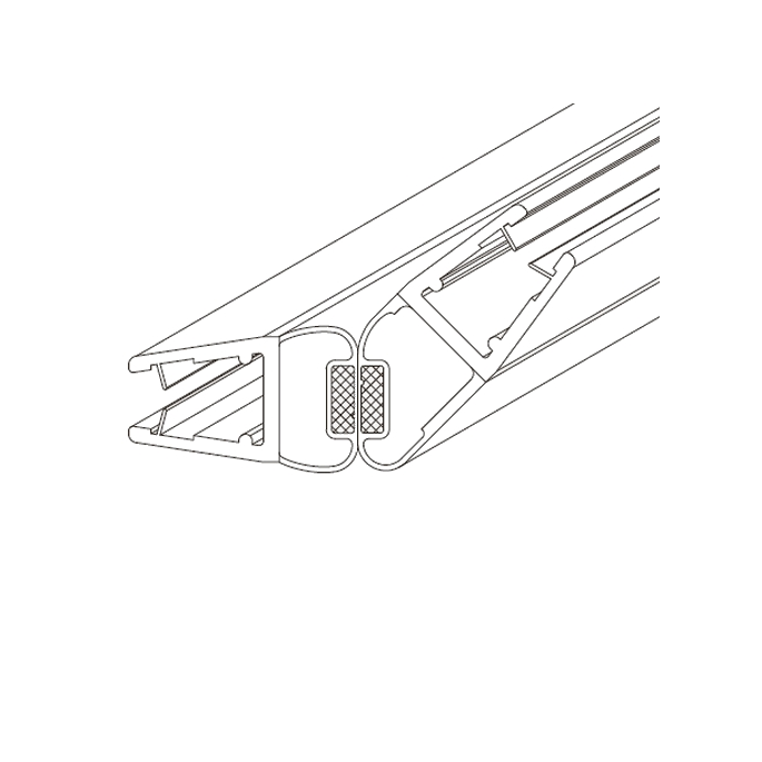 HSK Atelier Pur E77055-E77056 magneetstrippen set 135 graden, 200cm, 8mm, chroom *niet meer leverbaar*