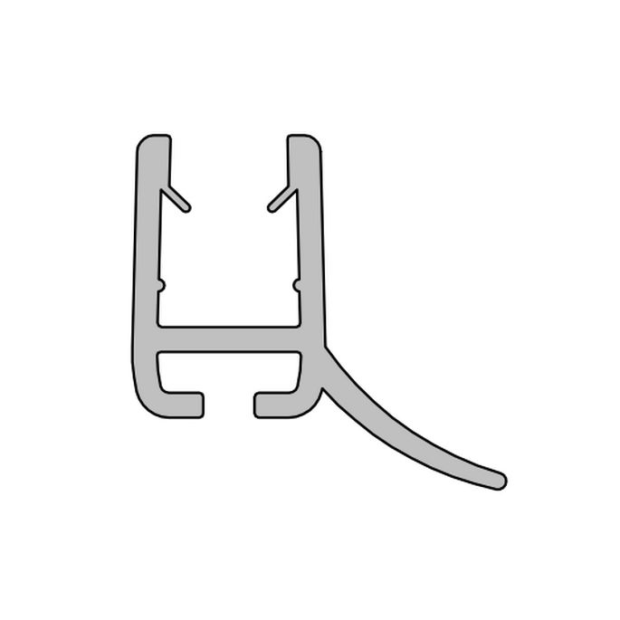 HSK E100059-6-4 curved sealing profile for 4-part quarter round shower door (without slide-in rubber)