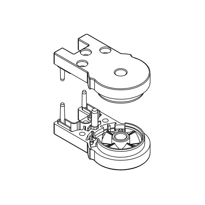 HSK E100082-1-04 hinge parts for shower door, top/bottom, white