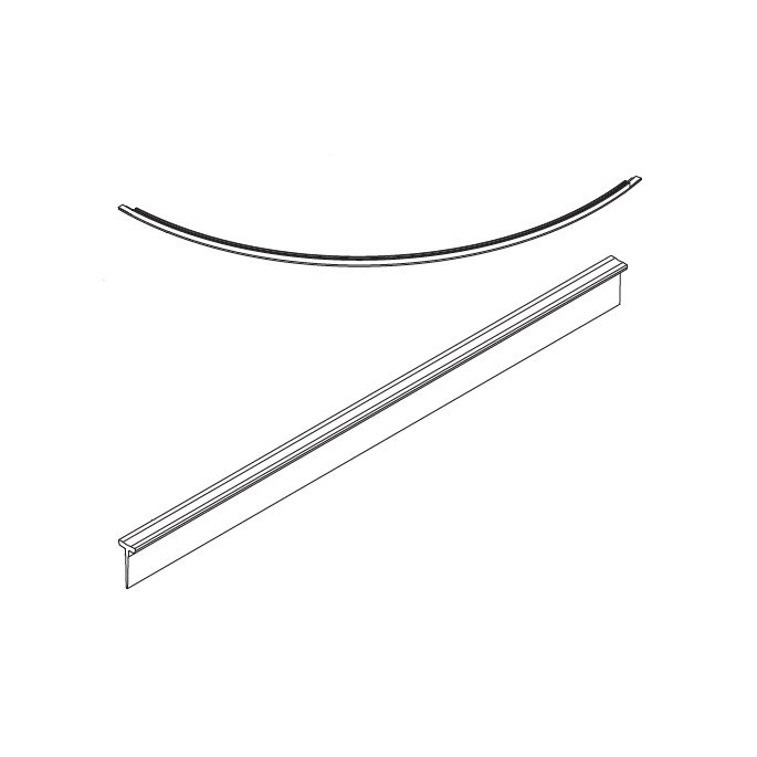 HSK Premium E79059 set gebogen afdichtingsprofielen tbv kwartronde deuren, 3 dlg 100x100cm, radius 55cm *niet meer leverbaar*
