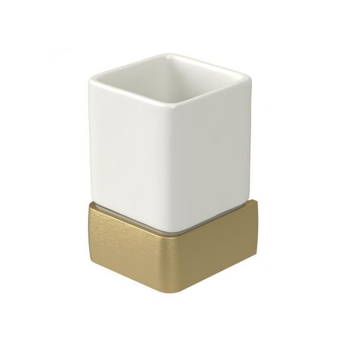 Haceka Aline 1208677 cup holder white ceramic / brushed gold