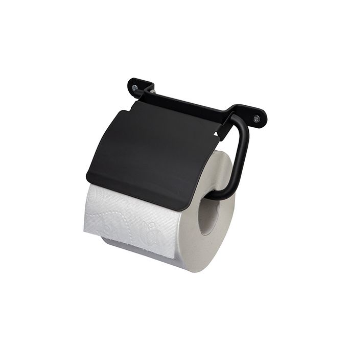 Haceka Ixi 1208509 toilet roll holder with cover matt black