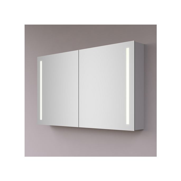 Hipp Design SPV 14030 aluminium spiegelkast 100x70cm met verticale LED banen en spiegelverwarming