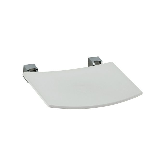 Keuco Collectie Plan 14980010038 tip-up seat chrome-plated/ light grey (RAL 7035)