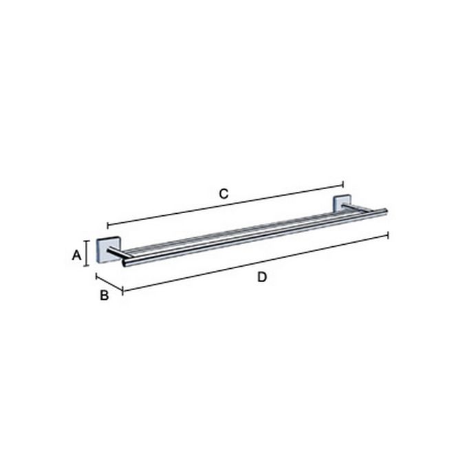 Smedbo House RK3364 dubbele handdoekhouder 65cm chroom