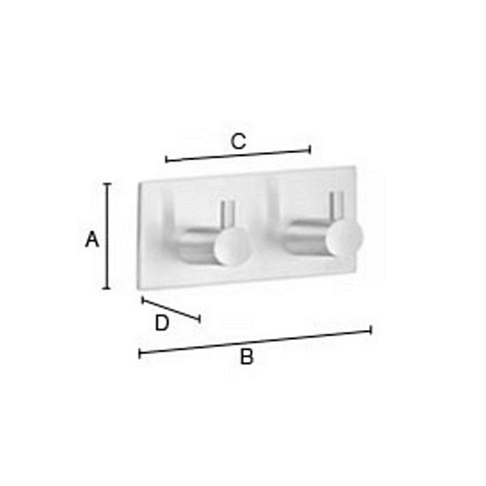 Smedbo Beslagsboden BK1106 design haken dubbel gepolijst edelstaal