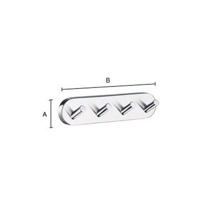 Smedbo Home HV359 hakenrek met 4 haken mat messing