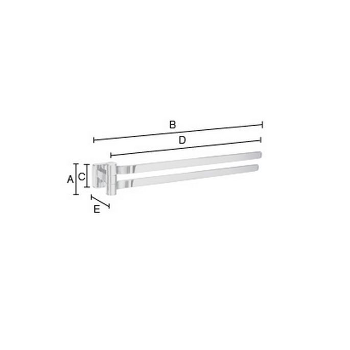 Smedbo Ice OK326 draaibare handdoekhouder 40cm chroom