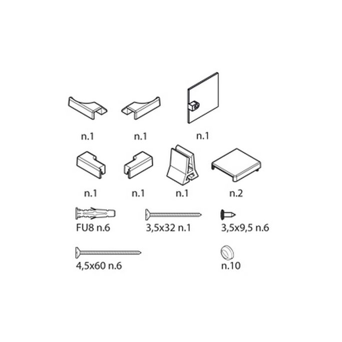 Novellini R01BN1B1-H montageset zwart