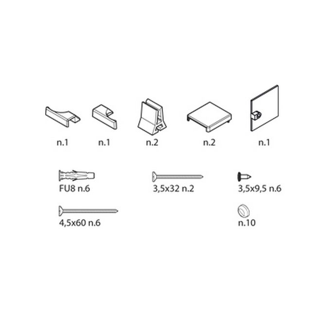 Novellini R01BN2B1-K montageset chroom