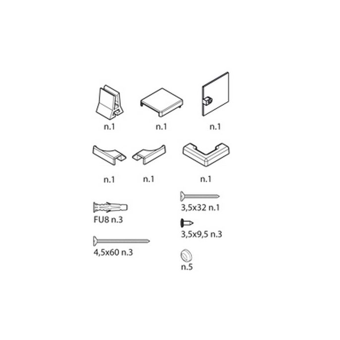 Novellini R01BN2GS1-K montageset chroom