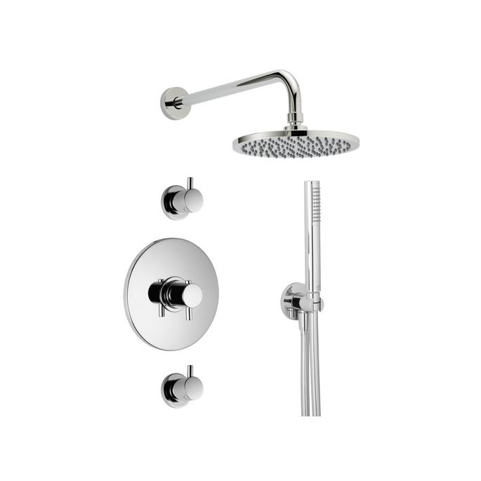 Pure Duero DU5431-CH shower installation set with thermostat and 2 stop valves chrome