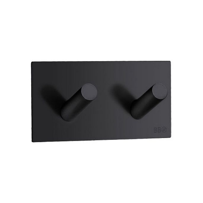 Smedbo Beslagsboden BB1093 design haken dubbel mat zwart edelstaal