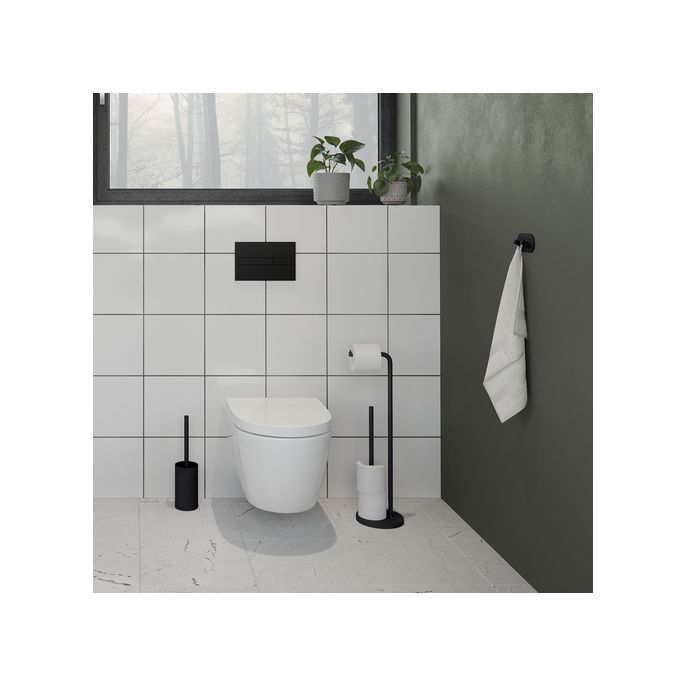 Smedbo Beslagsboden BB1230 Toilettenpapierhalter mit Reservepapierhalter Mattschwarz