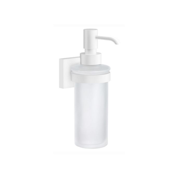 Smedbo House RX369 holder with glass soap dispenser white