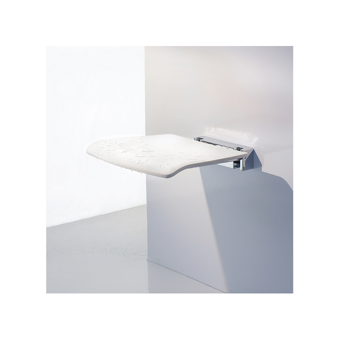 Smedbo Living Basic FK404 folding shower seat white with chrome