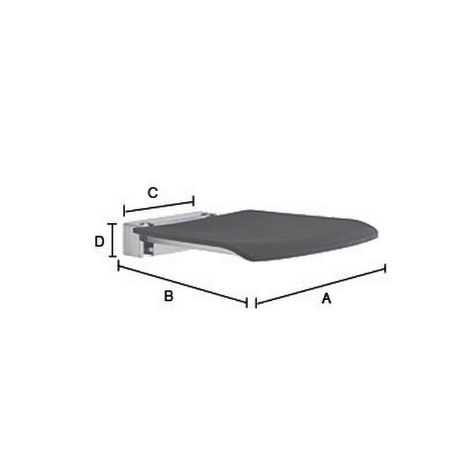 Smedbo Living Basic FK414 folding shower seat dark gray with chrome
