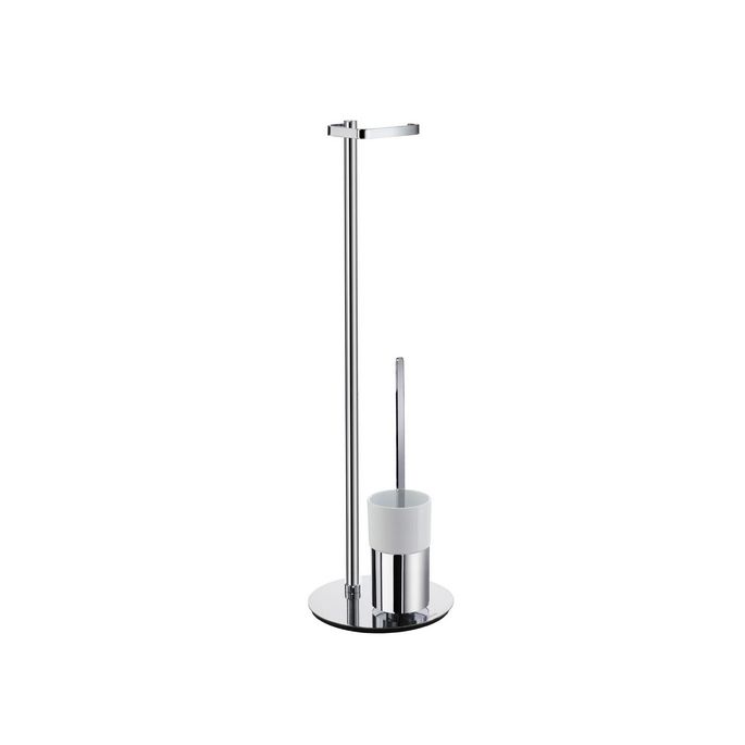 Smedbo Outline FK312P toilet roll holder with toilet brush container chrome