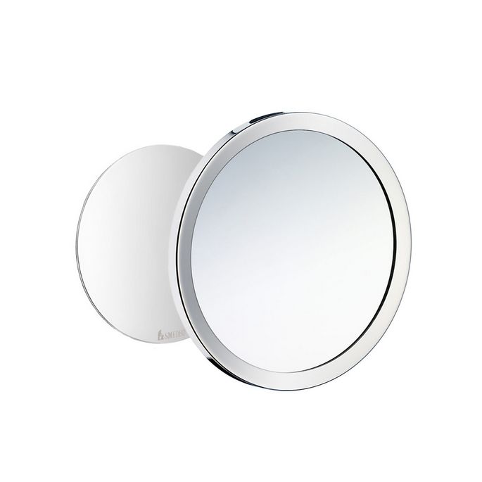 Smedbo Outline FK442 shaving/make-up mirror self-adhesive magnetic wall plate 5x chrome