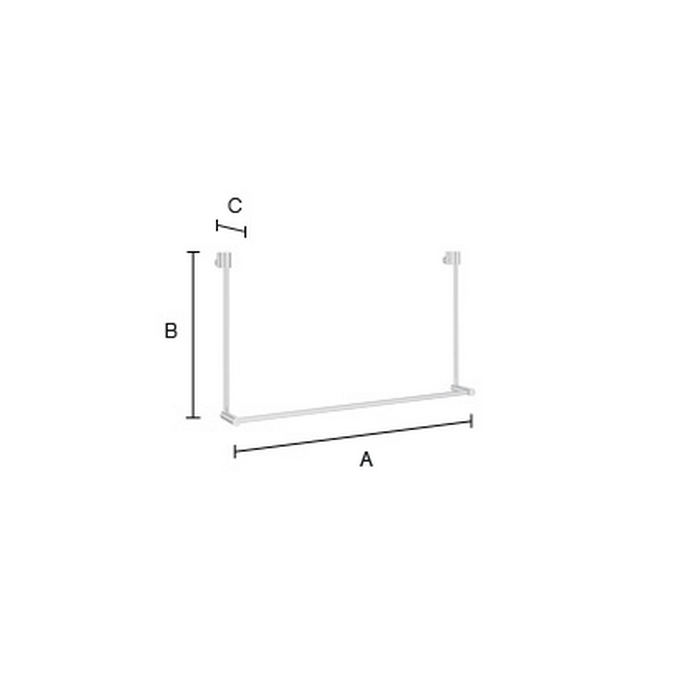 Smedbo Sideline DK3101 handdoekrek voor douchewand 60cm chroom