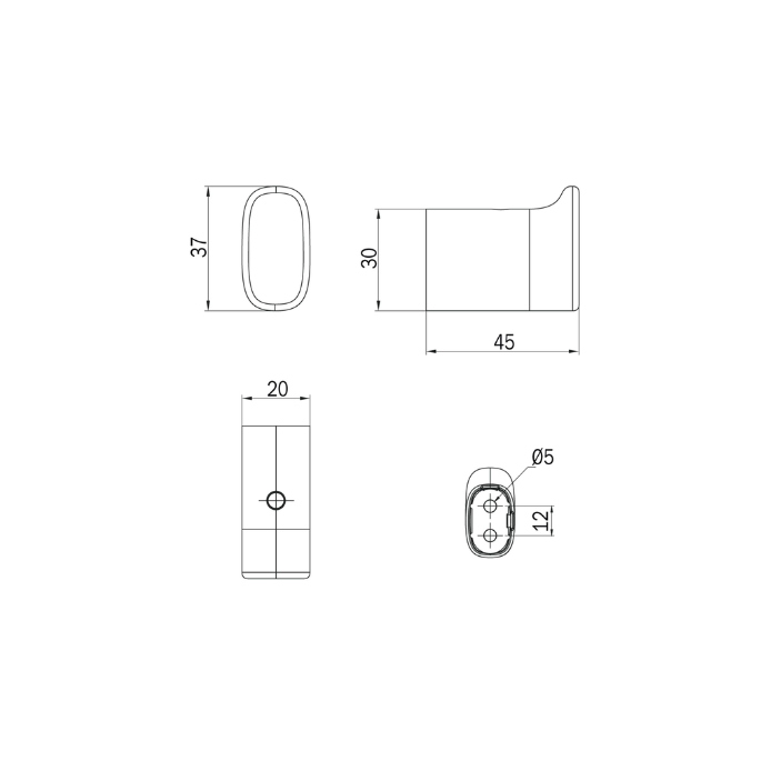 Inda Claire A7120ACR clothes hook chrome