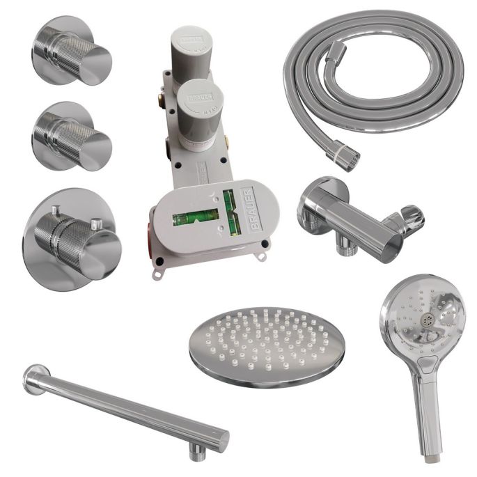 Brauer Carving 5-CE-103 thermostatische inbouw regendouche SET 07 chroom