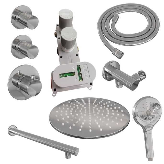 Brauer Carving 5-CE-104 thermostatische inbouw regendouche SET 08 chroom