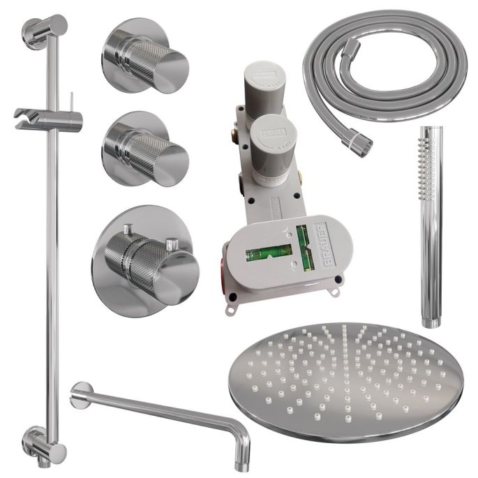 Brauer Carving 5-CE-112 thermostatische inbouw regendouche SET 16 chroom
