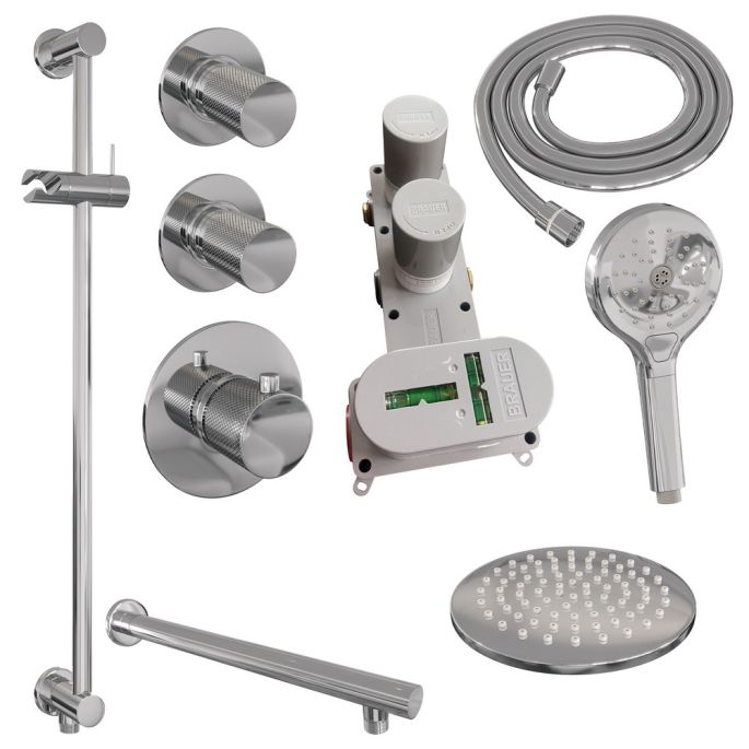 Brauer Carving 5-CE-115 thermostatische inbouw regendouche SET 19 chroom
