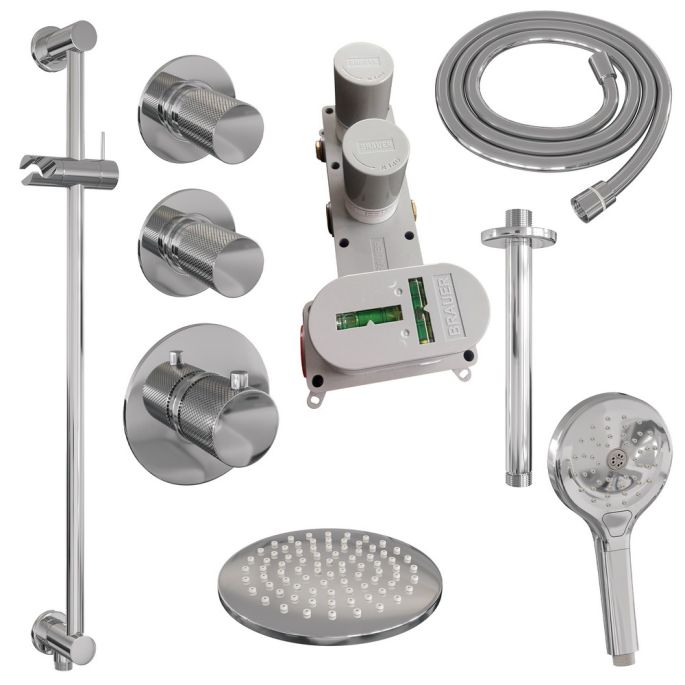 Brauer Carving 5-CE-119 thermostatische inbouw regendouche SET 23 chroom
