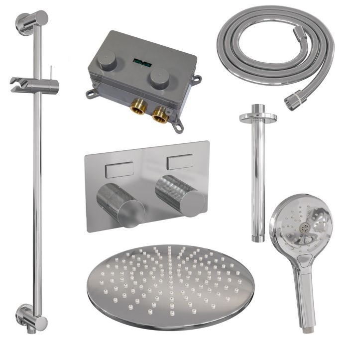 Brauer Carving 5-CE-207 thermostatic concealed rain shower with push buttons SET 72 chrome