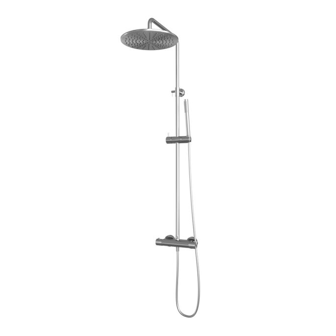 Brauer Carving 5-NG-087-3 body thermostatic rain shower SET 03 stainless steel brushed PVD