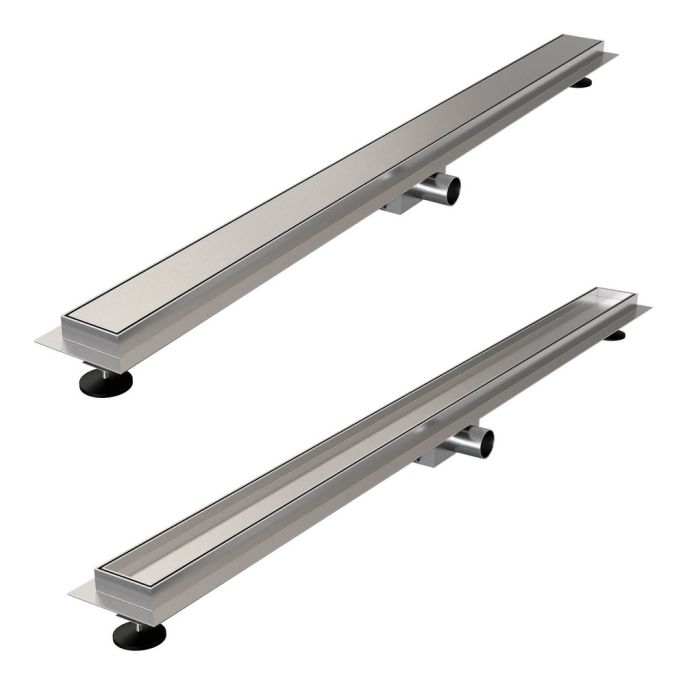 Brauer DR-MRF110NG douchegoot met multifunctioneel rooster en flens 7 x 110cm RVS geborsteld
