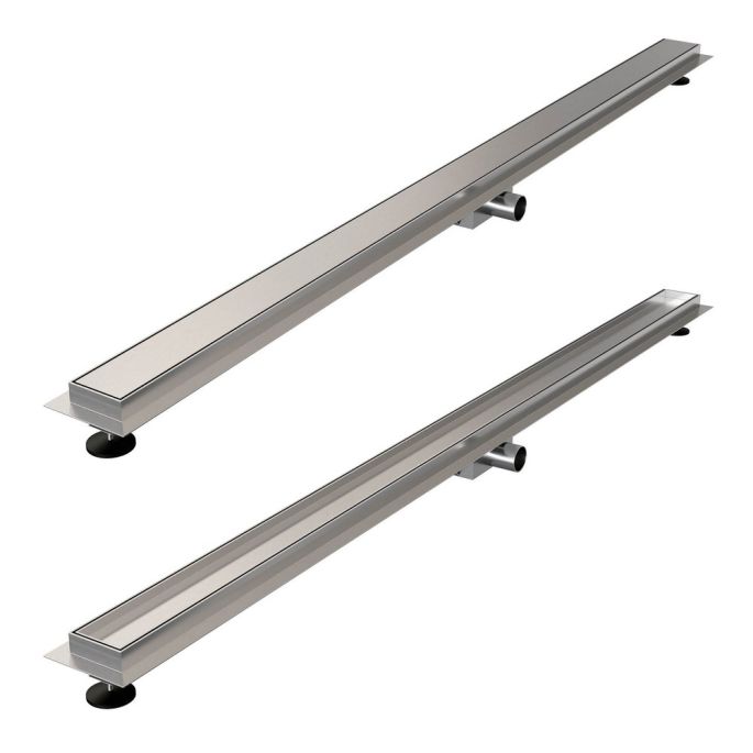 Brauer DR-MRF140NG shower channel with multifunctional grating and flange 7 x 140cm stainless steel brushed