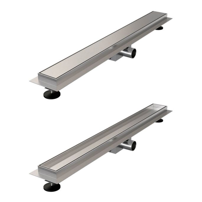 Brauer DR-MRF80NG douchegoot met multifunctioneel rooster en flens 7 x 80cm RVS geborsteld