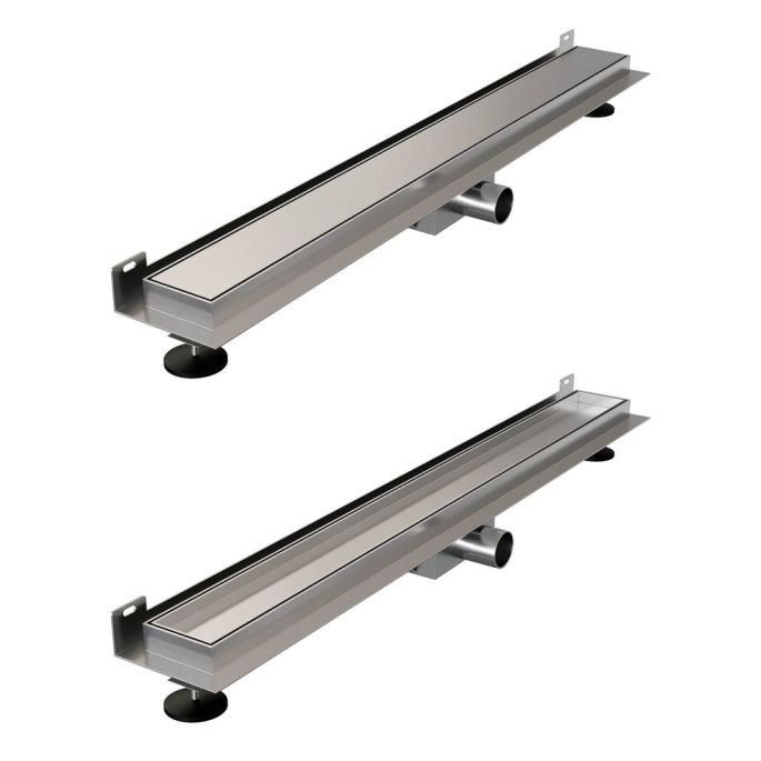 Brauer DR-MRFW70NG douchegoot met multifunctioneel rooster en flens voor wandmontage 7 x 70cm RVS geborsteld