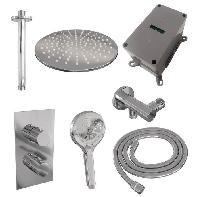 Brauer Edition 5-CE-061 thermostatic concealed rain shower 3-way diverter SET 36 chrome